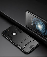 Load image into Gallery viewer, Luxury Black Cool Armor Case For iPhone 8 7 6 6S Plus 5 5s Shockproof Case For iPhone X XS MAX XR Stand Cover Case  Heavy Duty Shockproof Armor Dual Layer Protection Back Case Cover
