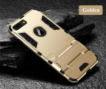 Load image into Gallery viewer, Luxury Black Cool Armor Case For iPhone 8 7 6 6S Plus 5 5s Shockproof Case For iPhone X XS MAX XR Stand Cover Case  Heavy Duty Shockproof Armor Dual Layer Protection Back Case Cover
