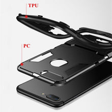 Load image into Gallery viewer, Luxury Black Cool Armor Case For iPhone 8 7 6 6S Plus 5 5s Shockproof Case For iPhone X XS MAX XR Stand Cover Case  Heavy Duty Shockproof Armor Dual Layer Protection Back Case Cover
