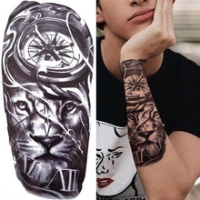 Load image into Gallery viewer, Luxury Black Forest Tiger Wolf Tattoo Sticker Temporary Tattoo Animals Colorful Big Tattoo Stickers For Mens Womens
