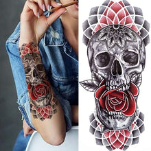 Load image into Gallery viewer, Luxury Black Forest Tiger Wolf Tattoo Sticker Temporary Tattoo Animals Colorful Big Tattoo Stickers For Mens Womens
