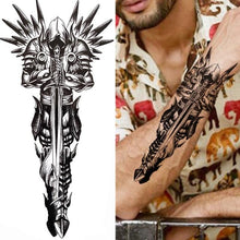 Load image into Gallery viewer, Luxury Black Forest Tiger Wolf Tattoo Sticker Temporary Tattoo Animals Colorful Big Tattoo Stickers For Mens Womens
