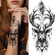 Load image into Gallery viewer, Luxury Black Forest Tiger Wolf Tattoo Sticker Temporary Tattoo Animals Colorful Big Tattoo Stickers For Mens Womens
