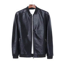 Load image into Gallery viewer, Luxury Black Men Faux Leather Jacket Elegant Motorcycle Men's Jackets Black Warm Business Male PU Leather Coats Men's Leathers Motorcycle Slim Fit Jacket

