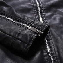 Load image into Gallery viewer, Luxury Black Men Faux Leather Jacket Elegant Motorcycle Men's Jackets Black Warm Business Male PU Leather Coats Men's Leathers Motorcycle Slim Fit Jacket
