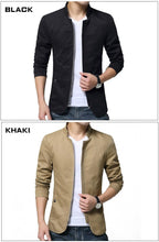 Load image into Gallery viewer, Luxury Black Mens Jacket Fashion Jacket Men Slim Fit Business Casual Male Jackets Warm Outdoor Men's Lightweight Cotton Jacket Elegant Slim Men Solid Color Clothing

