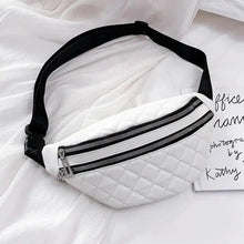 Load image into Gallery viewer, Luxury Black  PU Leather Fashion Women Waist Bag Waterproof Fanny Pack Beautiful Design Fanny Pack Cool Travel Waist Bag
