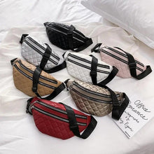 Load image into Gallery viewer, Luxury Black  PU Leather Fashion Women Waist Bag Waterproof Fanny Pack Beautiful Design Fanny Pack Cool Travel Waist Bag
