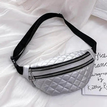 Load image into Gallery viewer, Luxury Black  PU Leather Fashion Women Waist Bag Waterproof Fanny Pack Beautiful Design Fanny Pack Cool Travel Waist Bag
