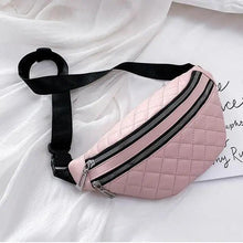 Load image into Gallery viewer, Luxury Black  PU Leather Fashion Women Waist Bag Waterproof Fanny Pack Beautiful Design Fanny Pack Cool Travel Waist Bag
