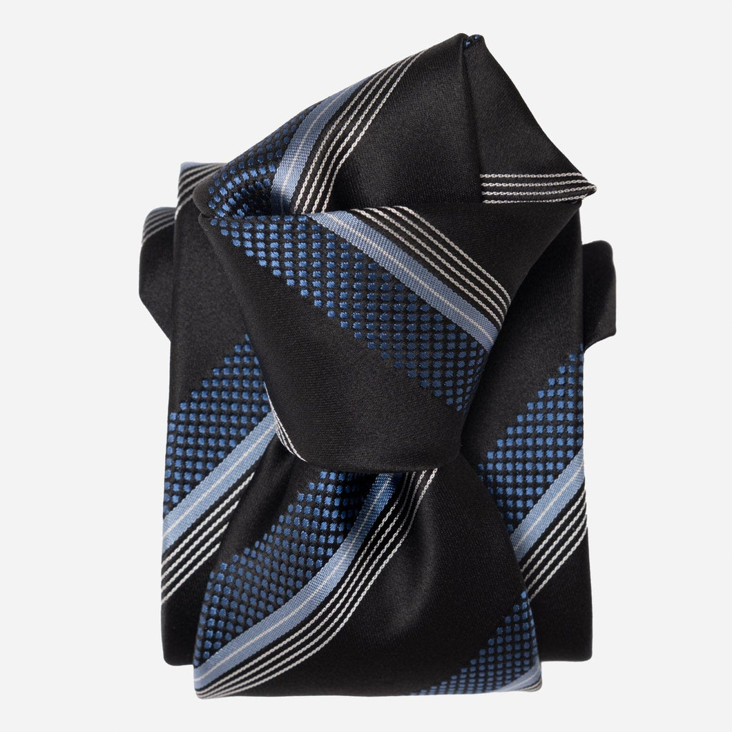 Corso - Silk Jacquard Tie - Black & Blue