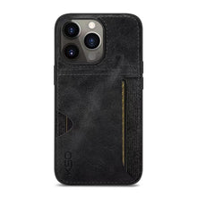 Load image into Gallery viewer, Luxury Brown Leather With Card Holder Phone Case For iPhone 11 12 Pro Max Soft Silicone Back Cover For iPhone 13 14 Pro Genuine Leather Case for iPhone
