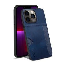 Load image into Gallery viewer, Luxury Brown Leather With Card Holder Phone Case For iPhone 11 12 Pro Max Soft Silicone Back Cover For iPhone 13 14 Pro Genuine Leather Case for iPhone
