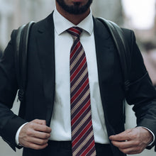 Load image into Gallery viewer, Vesuvio - Silk Jacquard Tie - Red and Burgundy
