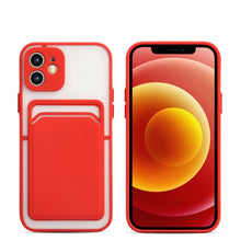 Load image into Gallery viewer, Luxury Card Holder Wallet Case For iPhone 11 Pro Max 12 Mini X XR 7 8 Plus XS Max Hard Solid Color Clear Protection Cover  Soft Silicone Shockproof Back Cover

