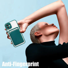 Load image into Gallery viewer, Luxury Card Holder Wallet Case For iPhone 11 Pro Max 12 Mini X XR 7 8 Plus XS Max Hard Solid Color Clear Protection Cover  Soft Silicone Shockproof Back Cover
