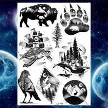 Load image into Gallery viewer, Luxury Colorful Flower Lavender Waterproof Temporary Tattoos Animals Arm Chest Tattoo Stickers Elegant Summer Style For Womens Mens
