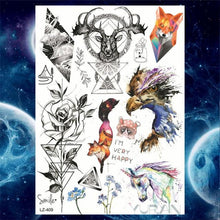 Load image into Gallery viewer, Luxury Colorful Flower Lavender Waterproof Temporary Tattoos Animals Arm Chest Tattoo Stickers Elegant Summer Style For Womens Mens
