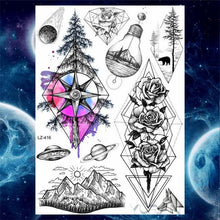Load image into Gallery viewer, Luxury Colorful Flower Lavender Waterproof Temporary Tattoos Animals Arm Chest Tattoo Stickers Elegant Summer Style For Womens Mens
