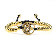 Load image into Gallery viewer, Luxury Copper Beads Pendant Beaded Bracelet Adjustable Life Tree Word Heart Shape Alloy Charm Bangles Couple Wrist Gold Bracelets For Women Bracelet Set Stretch Stackable Bracelets
