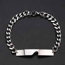 Load image into Gallery viewer, Luxury Couple Heart-Shaped Bracelet For Couples Stainless Steel Chain Mens And Womens Charm Stainless Steel Chain Bracelet Silver Fashion Cuban Link Adjustable Bracelet

