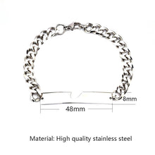 Load image into Gallery viewer, Luxury Couple Heart-Shaped Bracelet For Couples Stainless Steel Chain Mens And Womens Charm Stainless Steel Chain Bracelet Silver Fashion Cuban Link Adjustable Bracelet
