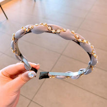 Load image into Gallery viewer, Luxury Crystal Rhinestone Cross Hair Bands For Girls Women Chiffon Stylish Headwear Korean Hair Bands Hoop New Fashion Gorgeous Hair Accessories For Women
