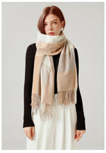 Load image into Gallery viewer, Luxury Fashion Autumn Winter Soft Warm Scarf Plaid Colorful Hijabs Cashmere Scarves Warm Soft Bandana Women's Lightweight Scarves Elegant Echarpe  Escharpe Soft Wool Elegant Tassel For Women
