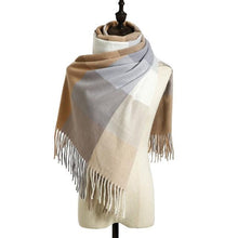 Load image into Gallery viewer, Luxury Fashion Autumn Winter Soft Warm Scarf Plaid Colorful Hijabs Cashmere Scarves Warm Soft Bandana Women's Lightweight Scarves Elegant Echarpe  Escharpe Soft Wool Elegant Tassel For Women
