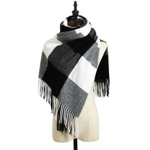 Load image into Gallery viewer, Luxury Fashion Autumn Winter Soft Warm Scarf Plaid Colorful Hijabs Cashmere Scarves Warm Soft Bandana Women's Lightweight Scarves Elegant Echarpe  Escharpe Soft Wool Elegant Tassel For Women
