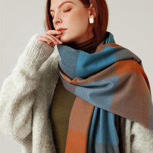 Load image into Gallery viewer, Luxury Fashion Autumn Winter Soft Warm Scarf Plaid Colorful Hijabs Cashmere Scarves Warm Soft Bandana Women's Lightweight Scarves Elegant Echarpe  Escharpe Soft Wool Elegant Tassel For Women
