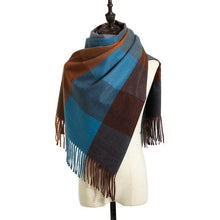Load image into Gallery viewer, Luxury Fashion Autumn Winter Soft Warm Scarf Plaid Colorful Hijabs Cashmere Scarves Warm Soft Bandana Women's Lightweight Scarves Elegant Echarpe  Escharpe Soft Wool Elegant Tassel For Women
