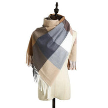 Load image into Gallery viewer, Luxury Fashion Autumn Winter Soft Warm Scarf Plaid Colorful Hijabs Cashmere Scarves Warm Soft Bandana Women's Lightweight Scarves Elegant Echarpe  Escharpe Soft Wool Elegant Tassel For Women
