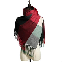 Load image into Gallery viewer, Luxury Fashion Autumn Winter Soft Warm Scarf Plaid Colorful Hijabs Cashmere Scarves Warm Soft Bandana Women's Lightweight Scarves Elegant Echarpe  Escharpe Soft Wool Elegant Tassel For Women
