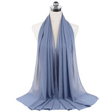 Load image into Gallery viewer, Luxury Fashion Long Soft Solid Chiffon Scarf Head Wrap Echarpe Shawl Lightweight Headscarf Instant Ready To Wear Elegant Hijab Scarf Wrap Muslim Shawl Islamic Hijabs Arab Wrap Head Scarves For Women
