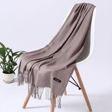 Load image into Gallery viewer, Luxury Fashion Winter Solid Colorful Soft Scarf Hijabs Tassels Long Warm Shawls Hijabs Lightweight Scarfs Scarves Cashmere Elegant Hijabs Scarves Wraps For Women
