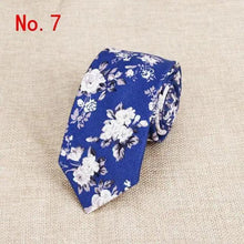 Load image into Gallery viewer, Luxury Flower Handmade Cotton Ties For Men Classic Colorful Printed Floral Designs Necktie For Wedding
