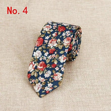 Load image into Gallery viewer, Luxury Flower Handmade Cotton Ties For Men Classic Colorful Printed Floral Designs Necktie For Wedding
