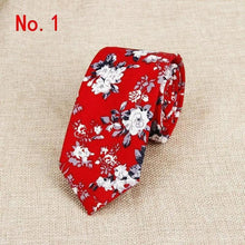 Load image into Gallery viewer, Luxury Flower Handmade Cotton Ties For Men Classic Colorful Printed Floral Designs Necktie For Wedding

