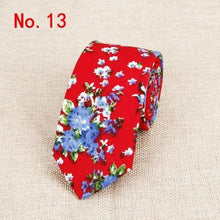 Load image into Gallery viewer, Luxury Flower Handmade Cotton Ties For Men Classic Colorful Printed Floral Designs Necktie For Wedding
