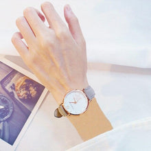 Load image into Gallery viewer, Luxury Girl Watch Student High School Small Fresh Watch Pink Cute Star Starry Sky Casual Leather Female Wrist Watch Leather Band Thin Minimalist Casual Simple Dress Watch
