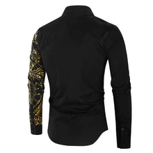 Load image into Gallery viewer, Luxury Gold Black Shirt Men New Slim Fit Long Sleeve
