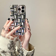 Load image into Gallery viewer, Luxury Gold Plating Electroplated Bracelet Cute Compatible with iPhone Diamond Case Luxury Sparkle Glitter Rhinestone  Phone Case For iPhone 14 13 Promax 11 12 Pro Max Mini Xs Max XR 8 7 Plus Mirror Cover
