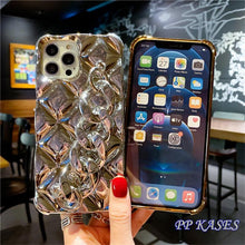 Load image into Gallery viewer, Luxury Gold Plating Electroplated Bracelet Cute Compatible with iPhone Diamond Case Luxury Sparkle Glitter Rhinestone  Phone Case For iPhone 14 13 Promax 11 12 Pro Max Mini Xs Max XR 8 7 Plus Mirror Cover
