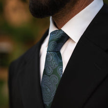 Load image into Gallery viewer, Cortina - Silk Jacquard Tie - Bottle Green

