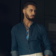 Load image into Gallery viewer, Barbaresco - Silk Neckerchief - Blue and Red

