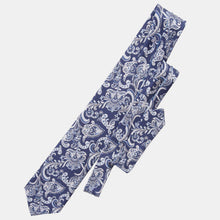 Load image into Gallery viewer, Novara - Printed Silk Tie - Navy
