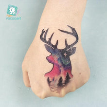 Load image into Gallery viewer, Luxury Head Deer Waterproof Temporary Stickers Tattoo Modern Colorful Tatoo For Women Men
