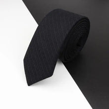 Load image into Gallery viewer, Luxury High Quality Black Grey Skinny Wool Tie For Men Business Meeting Necktie Fashionable Design Excellent Men Gift
