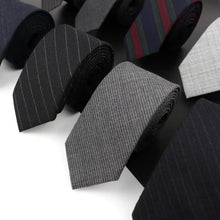 Load image into Gallery viewer, Luxury High Quality Black Grey Skinny Wool Tie For Men Business Meeting Necktie Fashionable Design Excellent Men Gift
